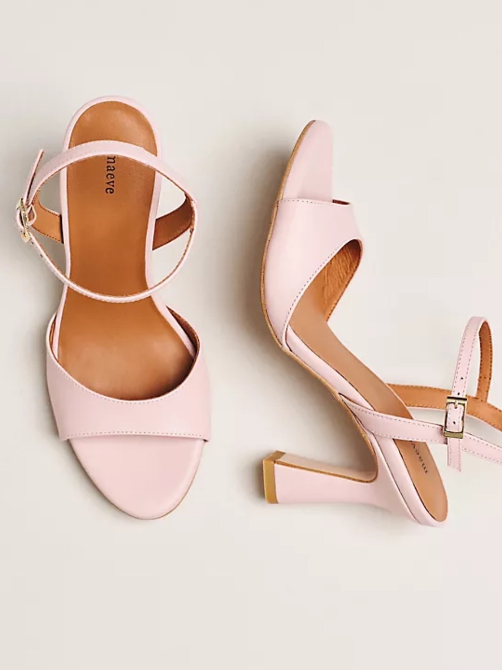 NWOB Maeve Blush Ankle-Strap Block Heel Sandals Size 38